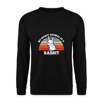 Hase Kaninchen Mon animal spirituel est un lapin - Sweat-shirt Unisexe - noir - Devant - Alina (178cm) & Michal (187cm)