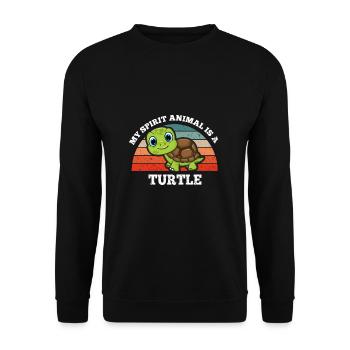 Tortues Mon animal spirituel est une tortue - Sweat-shirt Unisexe - noir - Devant - Alina (178cm) & Michal (187cm)