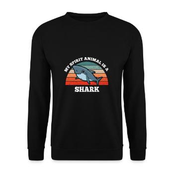Hai Blauhai Hammerhai My Spirit Animal Is A Shark - Unisex Pullover - Schwarz - Vorne - Alina (178cm) & Michal (187cm)