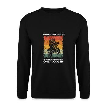 Motocross Mom Like A Normal Mom Only Cooler - Unisex Pullover - Schwarz - Vorne - Alina (178cm) & Michal (187cm)