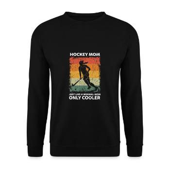 Maman de hockey vintage comme une maman normale seulement plus cool - Sweat-shirt Unisexe - noir - Devant - Alina (178cm) & Michal (187cm)