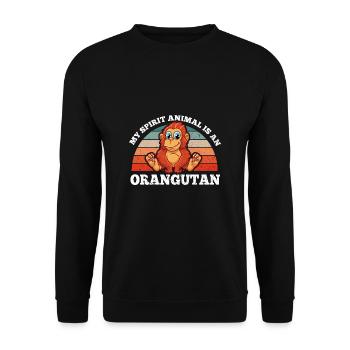 Retro Vintage My Spirit Animal Is An Orangutan - Unisex Sweatshirt - black - Front - Alina (178cm) & Michal (187cm)