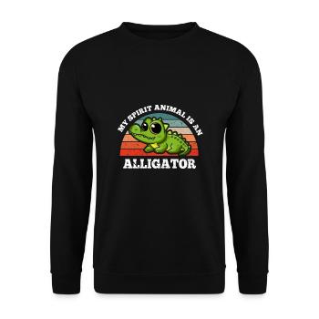 Retro Vintage My Spirit Animal Is An Alligator - Unisex Sweatshirt - black - Front - Alina (178cm) & Michal (187cm)