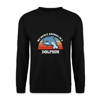 Dauphins Baleines Béluga Mon Animal Est Un Dauphin - Sweat-shirt Unisexe - noir - Devant - Alina (178cm) & Michal (187cm)