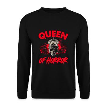 Queen Of Horror Movie Halloween Crown Skull - Unisex Sweatshirt - black - Front - Alina (178cm) & Michal (187cm)
