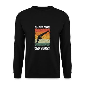 Vintage Glider Mom Paragleiter Mutter Gleitschirm - Unisex Pullover - Schwarz - Vorne - Alina (178cm) & Michal (187cm)