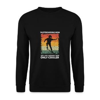 Maman skateboaring comme une maman normale seulement plus cool - Sweat-shirt Unisexe - noir - Devant - Alina (178cm) & Michal (187cm)