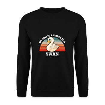 Schwan Vogelbeobachter My Spirit Animal Is A Swan - Unisex Pullover - Schwarz - Vorne - Alina (178cm) & Michal (187cm)