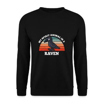 Corbeau Corbeau Oiseau Nerd Mon animal spirituel est un corbeau - Sweat-shirt Unisexe - noir - Devant - Alina (178cm) & Michal (187cm)