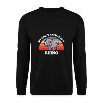 Rhinocéros Pachydermes Mon animal spirituel est un rhinocéros - Sweat-shirt Unisexe - noir - Devant - Alina (178cm) & Michal (187cm)