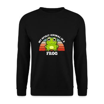 Grenouille Fan Crapauds Mon Animal Est Une Grenouille - Sweat-shirt Unisexe - noir - Devant - Alina (178cm) & Michal (187cm)
