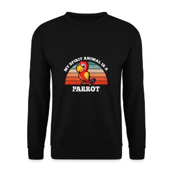 Oiseau Fan Perroquet Mon Animal est un Perroquet - Sweat-shirt Unisexe - noir - Devant - Alina (178cm) & Michal (187cm)