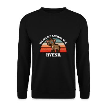 Drôle de hyène Safari Mon animal spirituel est une hyène - Sweat-shirt Unisexe - noir - Devant - Alina (178cm) & Michal (187cm)