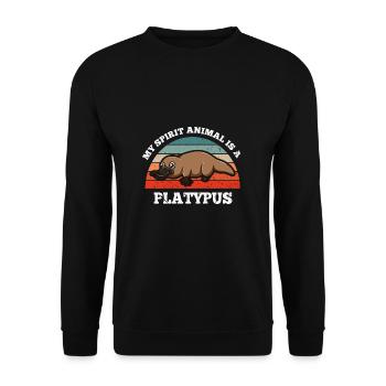 Schnabeltier Mon animal spirituel est un ornithorynque - Sweat-shirt Unisexe - noir - Devant - Alina (178cm) & Michal (187cm)