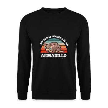 Gürteltier Mon animal spirituel est un tatou - Sweat-shirt Unisexe - noir - Devant - Alina (178cm) & Michal (187cm)