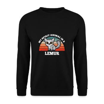 Singes De Madagaska Mon animal spirituel est un lémurien - Sweat-shirt Unisexe - noir - Devant - Alina (178cm) & Michal (187cm)