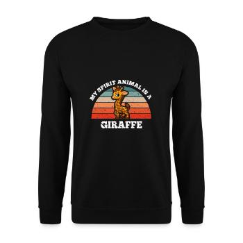 Giraffen Safari Mon animal spirituel est une girafe - Sweat-shirt Unisexe - noir - Devant - Alina (178cm) & Michal (187cm)