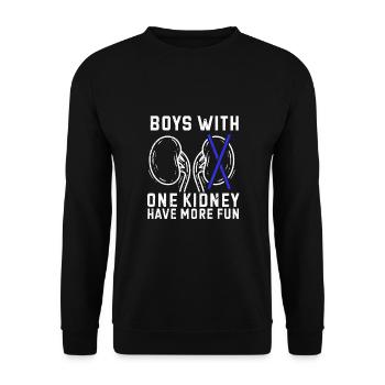 Kidney Transplant Donation Organ Donor - Unisex Sweatshirt - black - Front - Alina (178cm) & Michal (187cm)