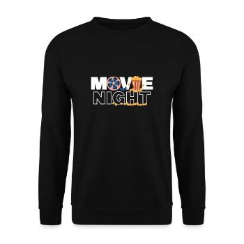 Cinéphiles Soirée cinéma Soirée cinéma Popcorn - Sweat-shirt Unisexe - noir - Devant - Alina (178cm) & Michal (187cm)