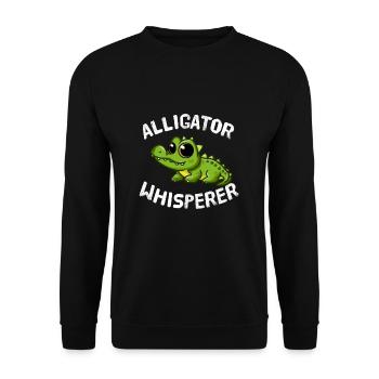 Alligator Whisperer Krokodil Flüsterer Echsen - Unisex Pullover - Schwarz - Vorne - Alina (178cm) & Michal (187cm)