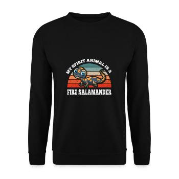 Feuersalamander Mon Animal Une salamandre de feu - Sweat-shirt Unisexe - noir - Devant - Alina (178cm) & Michal (187cm)