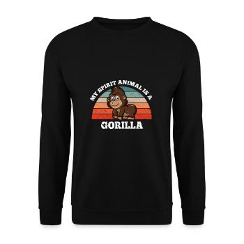 Singes Silverback Mon animal spirituel est un gorille - Sweat-shirt Unisexe - noir - Devant - Alina (178cm) & Michal (187cm)