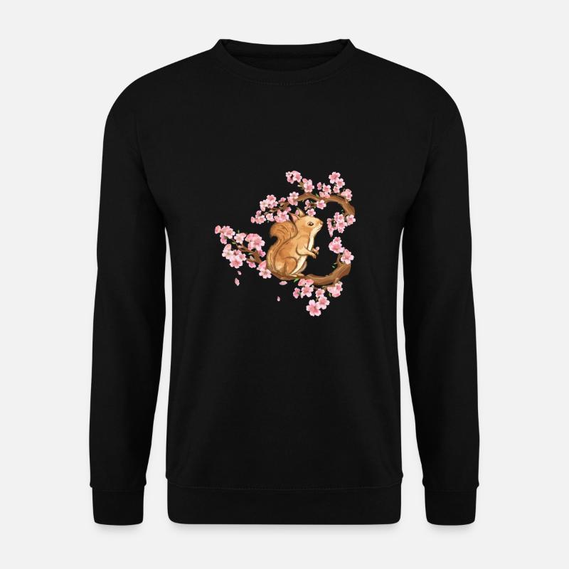 Japan Kirschblüte Eichhörnchen Japanische Kunst - Unisex Pullover - Schwarz