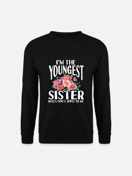 Kleine Schwester Lustige Sprüche Geschwister - Unisex Pullover - Schwarz