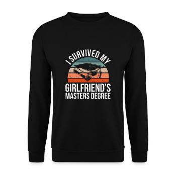 J’ai survécu à ma petite amie Master Degree Abschluss - Sweat-shirt Unisexe - noir - Devant - Alina (178cm) & Michal (187cm)