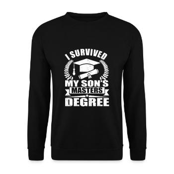 J’ai survécu au certificat de fin d’études de maîtrise de mon fils - Sweat-shirt Unisexe - noir - Devant - Alina (178cm) & Michal (187cm)