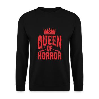 Queen Of Horror For Scary Films Lover Halloween - Unisex Sweatshirt - black - Front - Alina (178cm) & Michal (187cm)