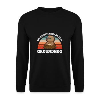 Rongeur marmotte Mon animal spirituel est une marmotte - Sweat-shirt Unisexe - noir - Devant - Alina (178cm) & Michal (187cm)