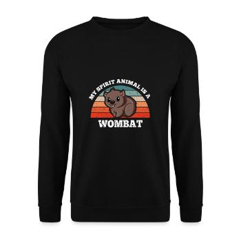 Retro Vintage My Spirit Animal Is A Wombat - Unisex Sweatshirt - black - Front - Alina (178cm) & Michal (187cm)