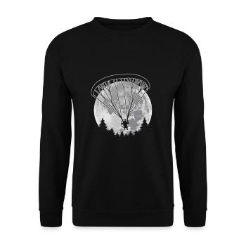 Vollmond Fallschirmspringer Skydiving Paragleiter - Unisex Pullover - Schwarz - Vorne - Alina (178cm) & Michal (187cm)