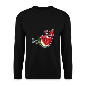 Pastèque avec lunettes de soleil Melon Summer - Sweat-shirt Unisexe - noir - Devant - Alina (178cm) & Michal (187cm)