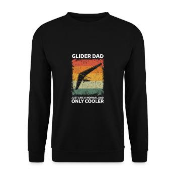Vintage Glider Dad Like A Normal Dad Only Cooler - Unisex Pullover - Schwarz - Vorne - Alina (178cm) & Michal (187cm)