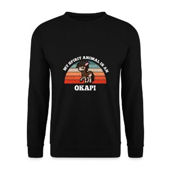 Cerf de la jungle Cerf Mon animal spirituel est un okapi - Sweat-shirt Unisexe - noir - Devant - Alina (178cm) & Michal (187cm)