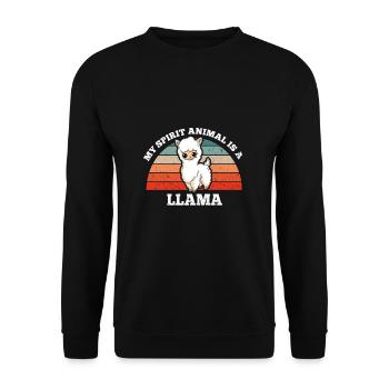 Lama Alpaka Liebhaber My Spirit Animal Is A Llama - Unisex Pullover - Schwarz - Vorne - Alina (178cm) & Michal (187cm)