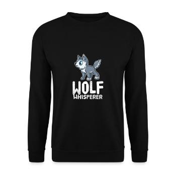 Wolf Wölfe Lustiger Sprüche Vollmond Wolfliebhaber - Unisex Pullover - Schwarz - Vorne - Alina (178cm) & Michal (187cm)