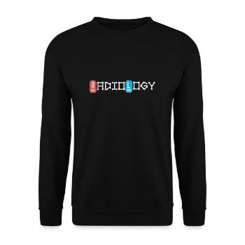 Radiologist Spruch Krankenhaus Artzhelfer Röntgen - Unisex Pullover - Schwarz - Vorne - Alina (178cm) & Michal (187cm)