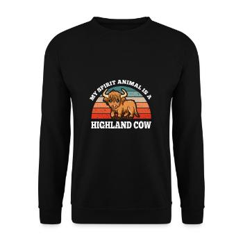 Ochsen Kühe Yak My Spirit Animal Is A Highland Cow - Unisex Pullover - Schwarz - Vorne - Alina (178cm) & Michal (187cm)