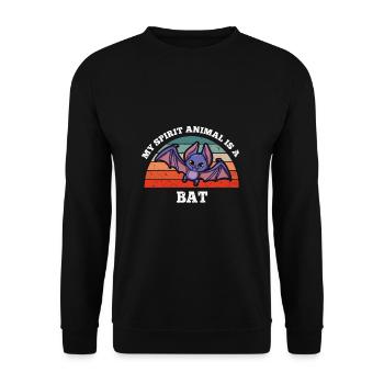 Fledermaus Fan Mon Animal est une chauve-souris - Sweat-shirt Unisexe - noir - Devant - Alina (178cm) & Michal (187cm)