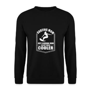 Maman surf juste une maman normale sauf une mère plus cool - Sweat-shirt Unisexe - noir - Devant - Alina (178cm) & Michal (187cm)