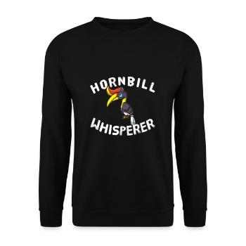 Hornbill Whisperer Vogelbeobachter Nashornvogel - Unisex Pullover - Schwarz - Vorne - Alina (178cm) & Michal (187cm)