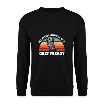 Oiseaux perroquets gris Mon animal spirituel est un perroquet gris - Sweat-shirt Unisexe - noir - Devant - Alina (178cm) & Michal (187cm)