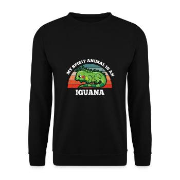 Retro Vintage My Spirit Animal Is An Iguana - Unisex Sweatshirt - black - Front - Alina (178cm) & Michal (187cm)