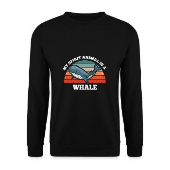Baleine Dauphin Béluga Mon animal spirituel est une baleine - Sweat-shirt Unisexe - noir - Devant - Alina (178cm) & Michal (187cm)