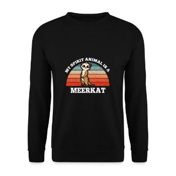 Erdmännchen Mon animal spirituel est un suricate - Sweat-shirt Unisexe - noir - Devant - Alina (178cm) & Michal (187cm)