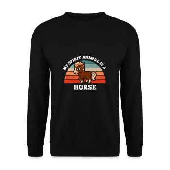 Sports équestres Mon animal est un cheval - Sweat-shirt Unisexe - noir - Devant - Alina (178cm) & Michal (187cm)