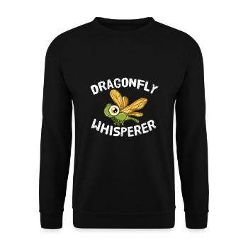 Dragonfly Whisperer Libellen Flüsterer Insekten - Unisex Pullover - Schwarz - Vorne - Alina (178cm) & Michal (187cm)